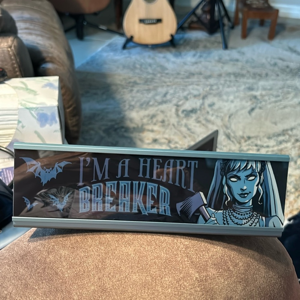 Disney’s desk nameplate I’m a heartbreaker from haunted mansion 9 x 2”